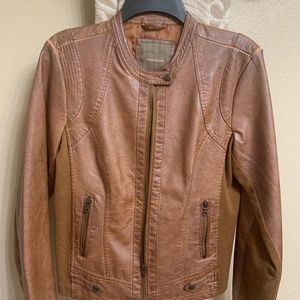 Women’s faux leather bomber jacket